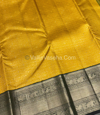 Pure Vintage Korvai Kanchipuram Bridal Silk Saree - Yellow & Green Combo - VVPS033