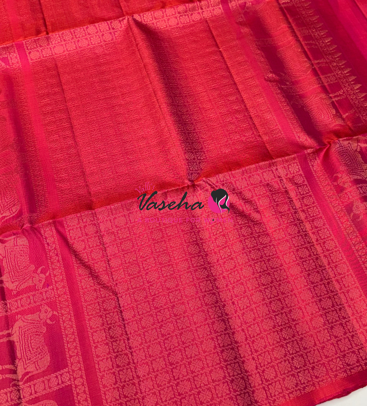 Pure Soft Silk Saree - Border Less - Reddish Pink Shade - VVPSS112
