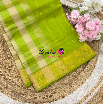 Semi Silk Cotton Saree |  Pazhum Pazhamum Checks Design |VVSSC018