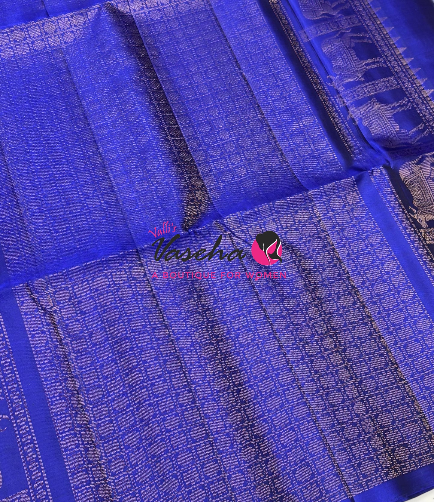 Pure Soft Silk Saree  - Border Less  - Blue Shade - VVPSS102