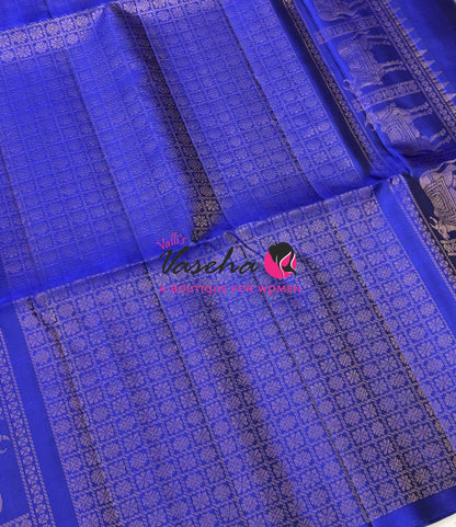 Pure Soft Silk Saree  - Border Less  - Blue Shade - VVPSS102