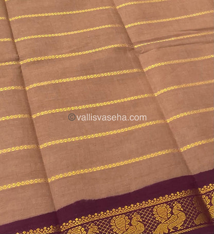 Sungudi Cotton Saree | Velthari Design - Chocolate with Maroon Shade - VVSCV001