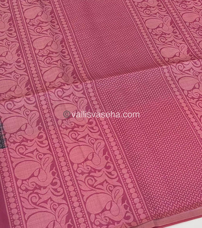 Sprinter Ikkat Semi Silk  - Black With Pink - VVSS002