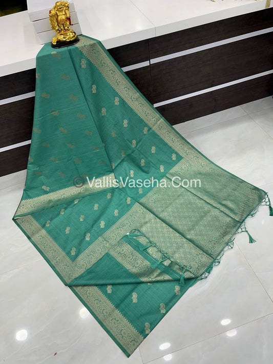 Banarasi - Heritage Silk - Semi Kathan Silk - Pistal Green Shade- VVBHS004
