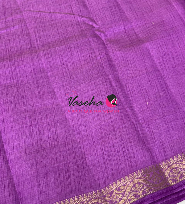 Semi Tussar Silk - Lavender Shade - VVSTS070