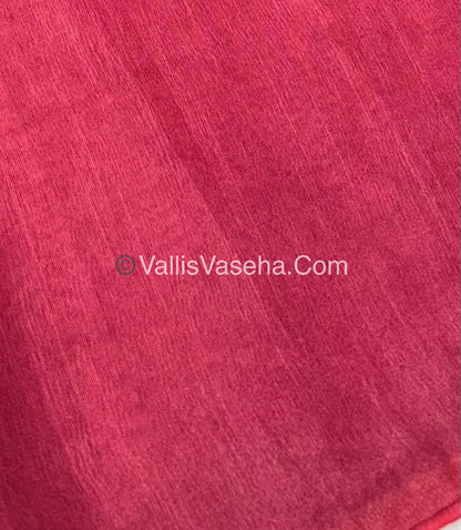 Bhagalpuri Silk - Dark Orange With Pink - VVBS005
