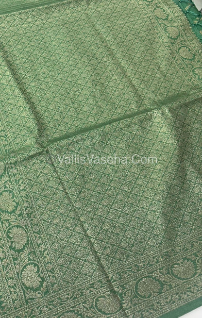 Banarasi - Heritage Silk - Semi Kathan Silk - Pista Green Shade- VVBHS001