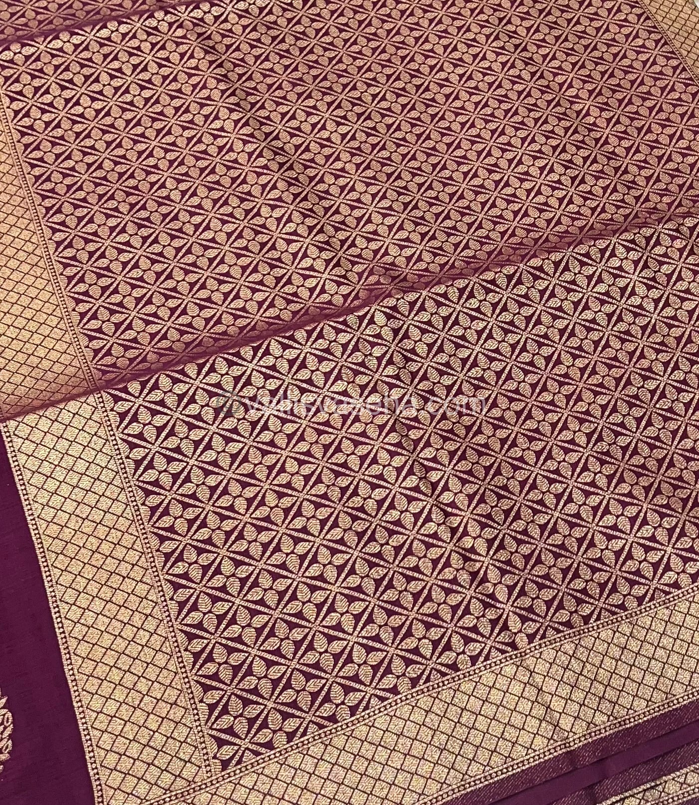 Banarasi - Heritage Silk - Semi Kathan Silk - Wine Purple Shade - VVBHS007