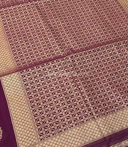 Banarasi - Heritage Silk - Semi Kathan Silk - Wine Purple Shade - VVBHS007