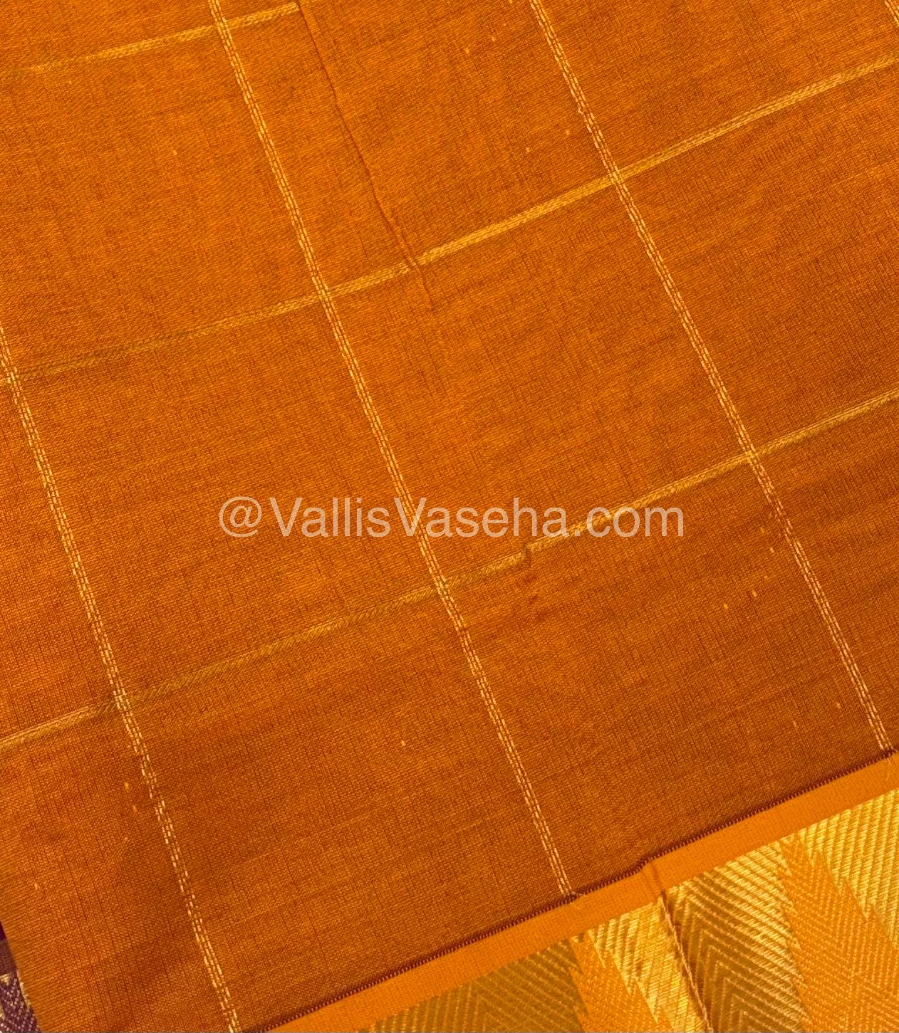 Semi Silk Cotton Saree - Purple with Orangish Yellow Shade - VVSSC002