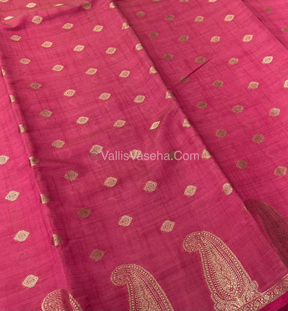 Semi Tussar Silk Saree - Pink shade - VVSTS010