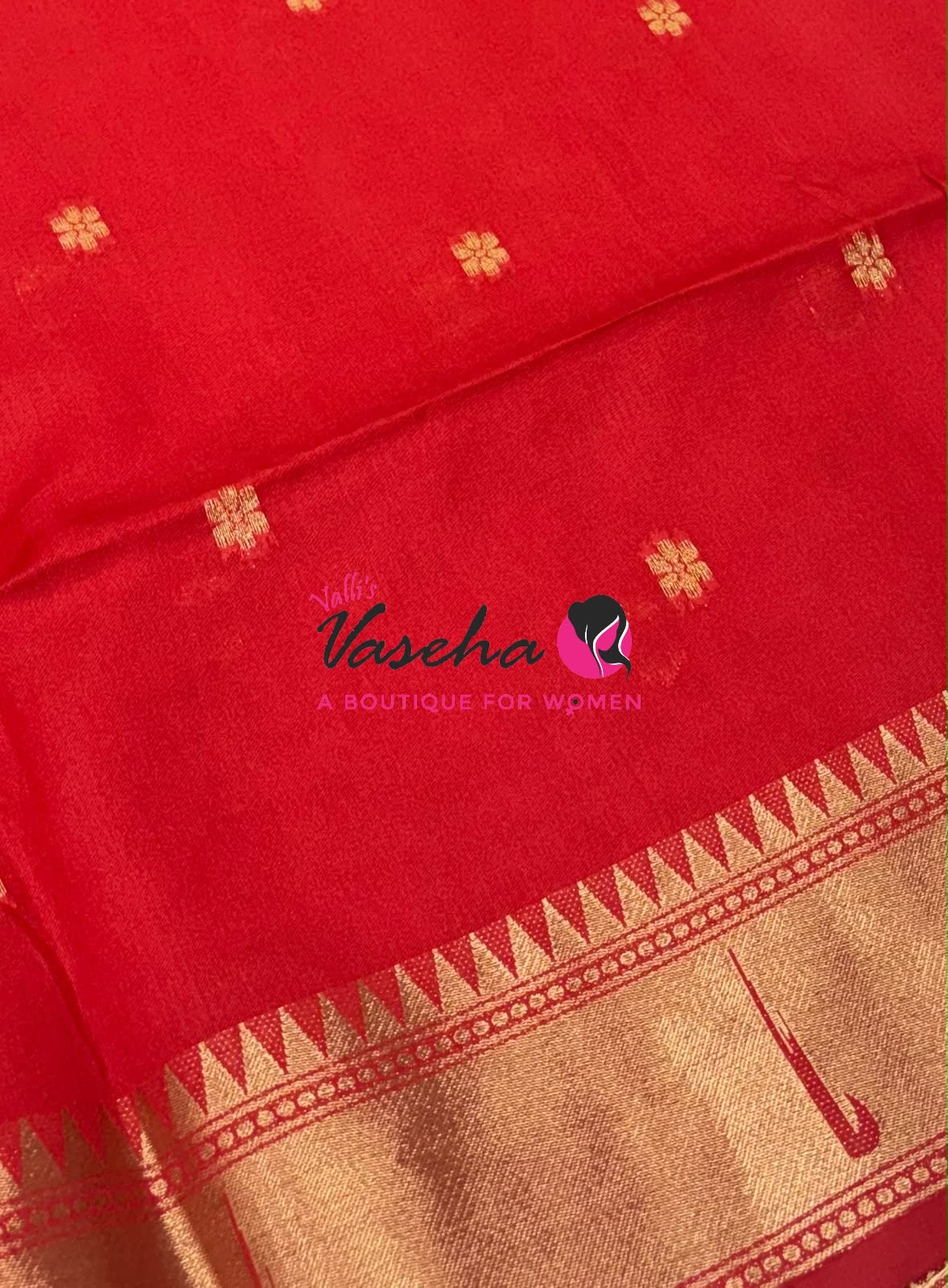 Semi Paithani Saree  - Red Shade - VVSPS001