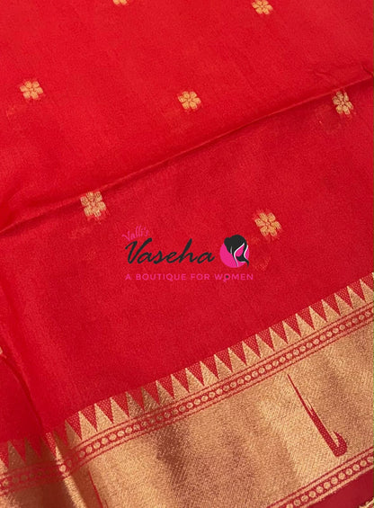 Semi Paithani Saree  - Red Shade - VVSPS001