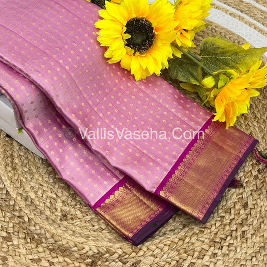 Pure Kanchipuram Silk Saree - Lakshadeepam Butta - Baby Pink Shade - VVPS006