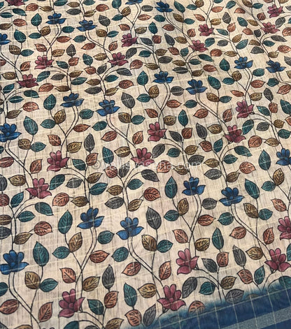 Semi Chanderi Saree - checks pattern - VVSCS002