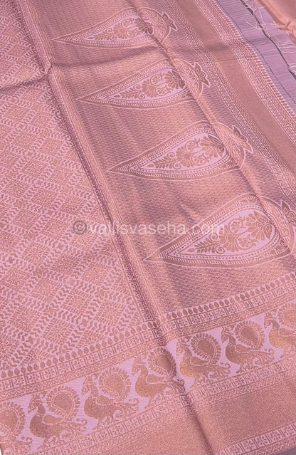 Semi Silk Saree - Kanchi Semi Silk Style - Peacock Border - VVSSS006