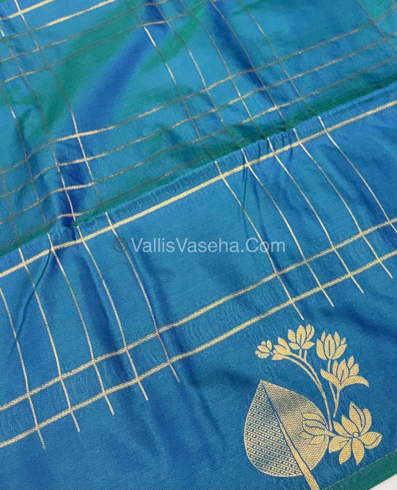 Semi Soft Silk - Peacock Blue Shade -VVSSS033