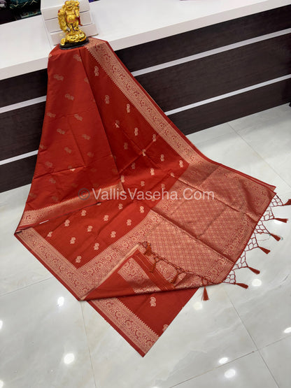 Banarasi - Heritage Silk - Semi Kathan Silk - Orange Shade- VVBHS004