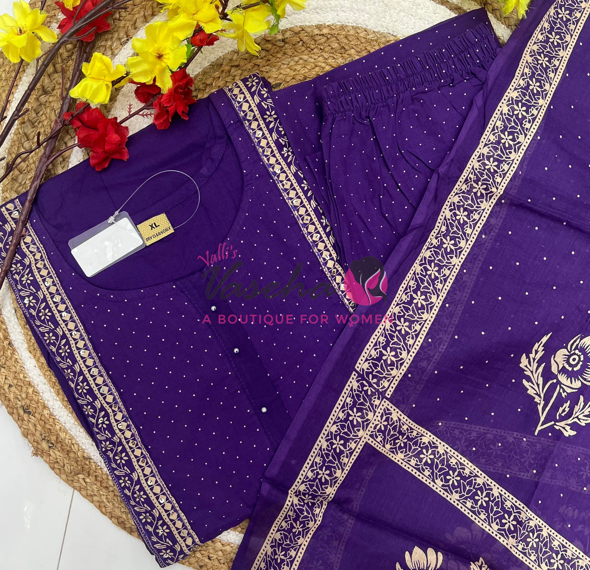 Ready Made | Anarkali Set  |Salwar, Kameez & Duppatta(3pc)|Cotton |VVRMS026