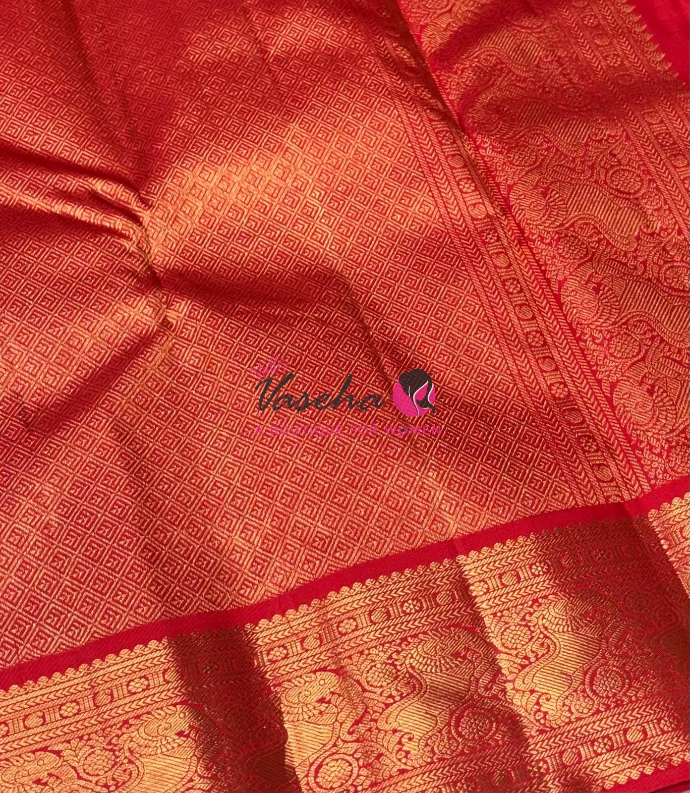 Pure Vintage Korvai Kanchipuram Silk Saree - Yellow & Red Combo - VVPS046