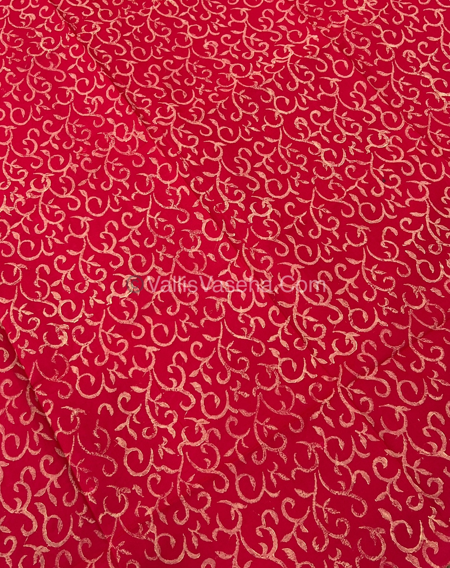 South Mixed Cotton - Mirror Work Embroidery - Grey ( Cement Colour )with Red - VVPCM002