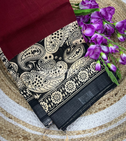 Linen Mixed Cotton Saree |VVLMP001