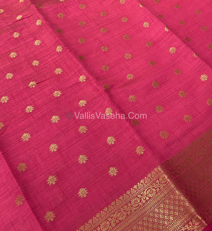 Semi Tussar Silk  - Dark Peach Shade - VVSTS014