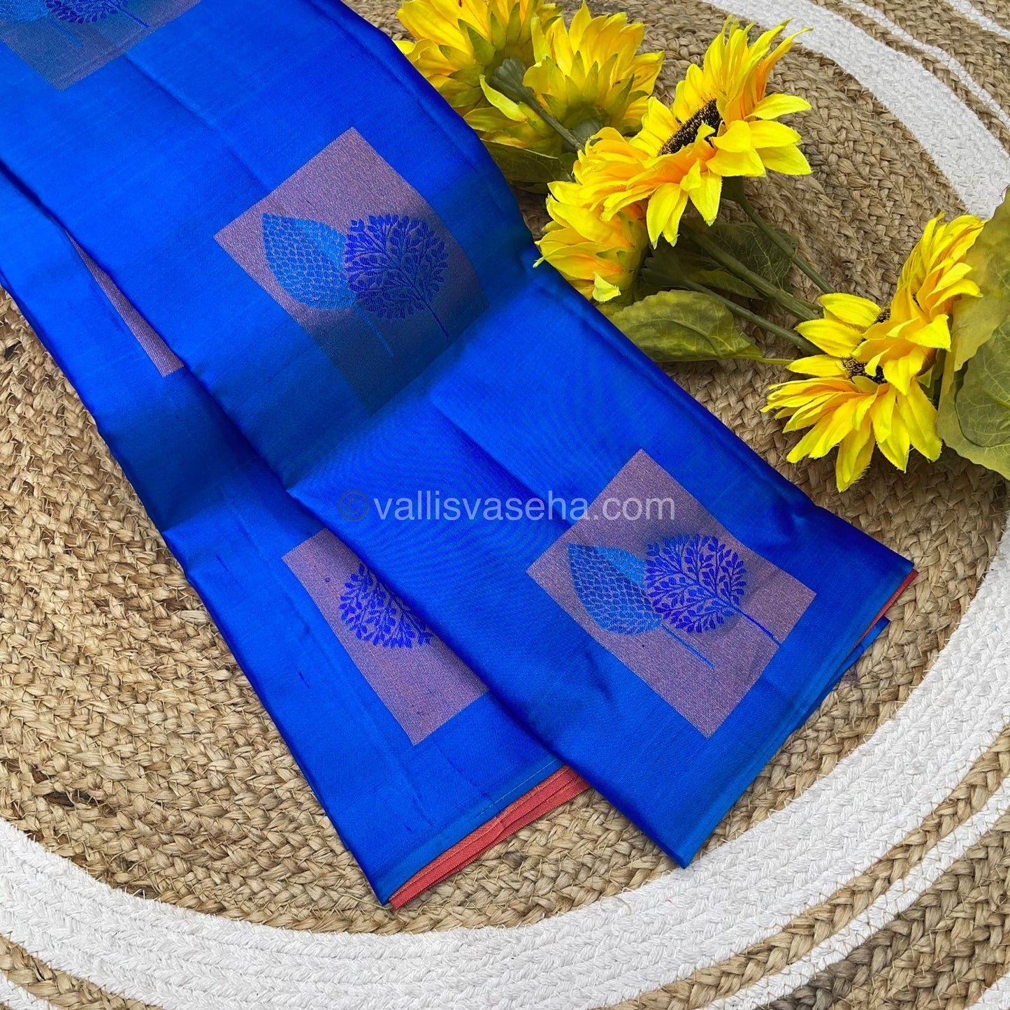 Pure Soft Silk Saree - Light Weight - Blue with Peachish Pink shade - VVPSS025