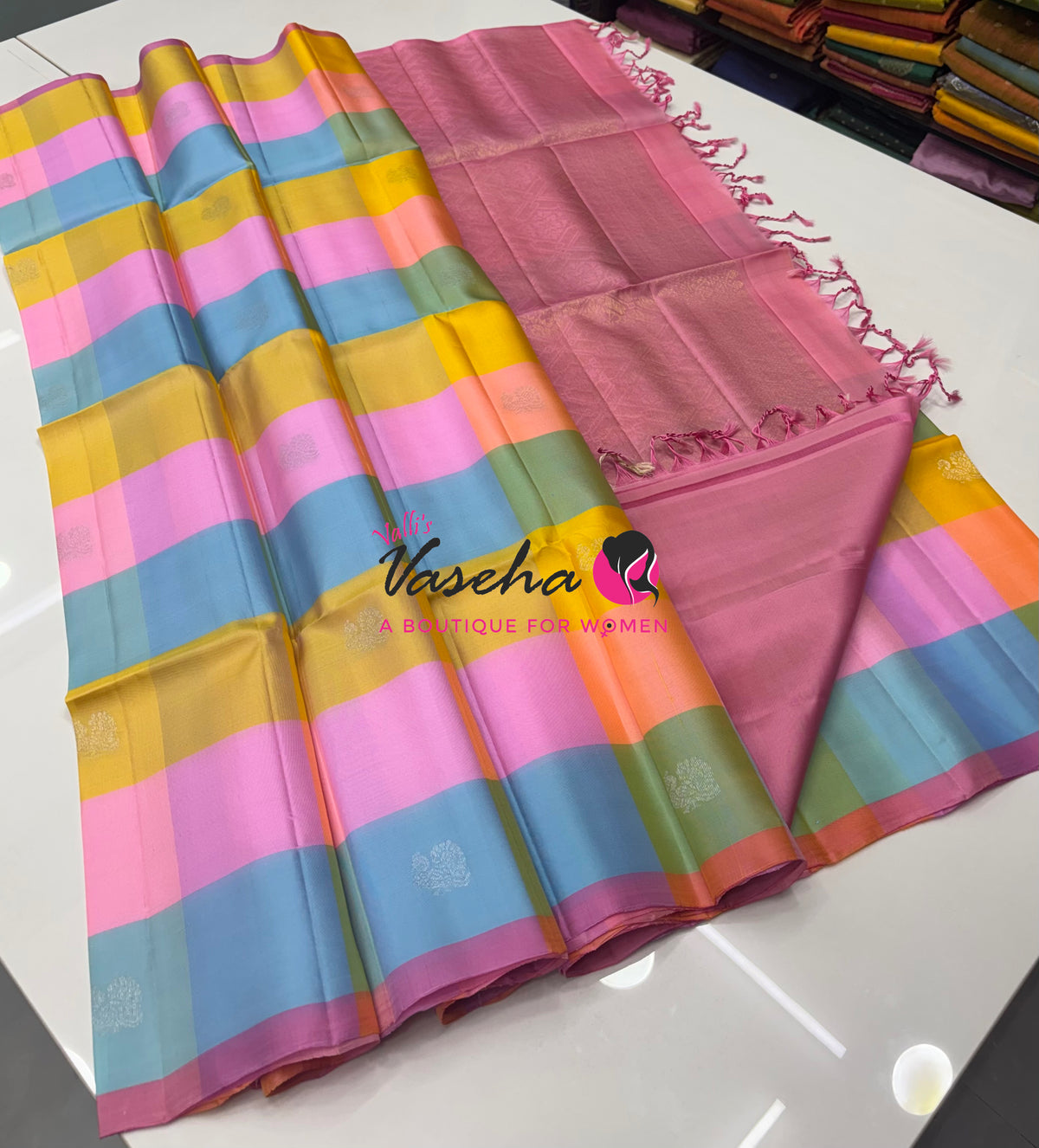 Pure Soft Silk Saree  - Pazhum Pazhamum Checks - VVPSS092