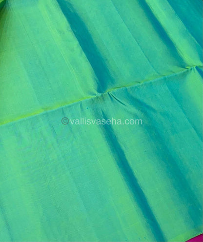 Pure Soft Silk Saree - Vaira Voosi design - Pink With Teal Green Combo - VVPSS016