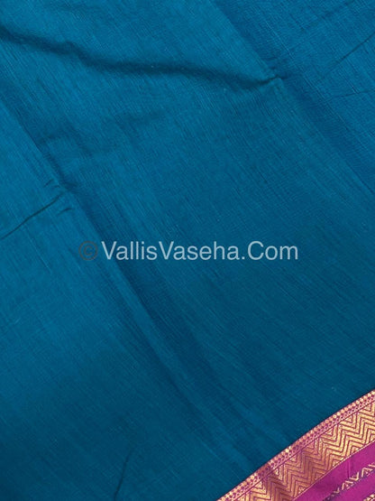 Fancy Mixed Cotton - Ramar Blue With Pink Shade - VVFMC005