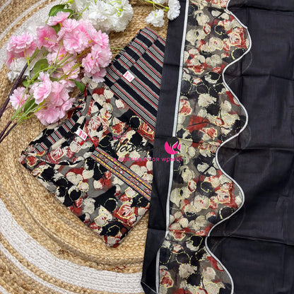 Ready Made - Anarkali - Salwar, Kameez & Duppatta(3pc)- Printed Cotton - VVAS011