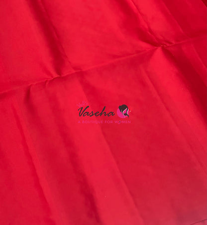 Pure Soft Silk Saree - Border Less - Red Shade - VVPSS078