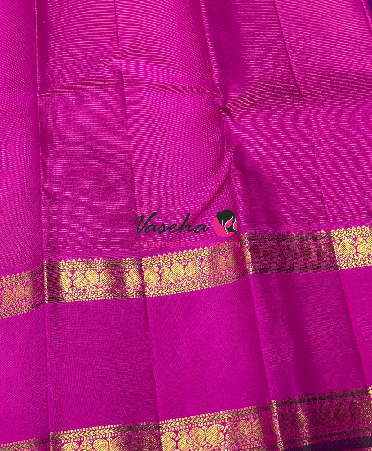 Pure Kanchipuram Silk Saree - Vairavoosi Design  - Purplish Pink & Pink Combo - VVPS014