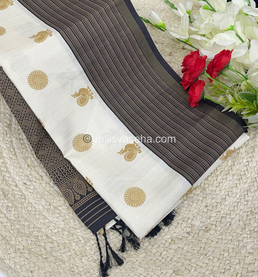 Semi Chappa Silk - Cream with Black - VVSC003