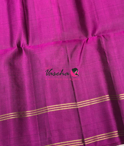 Pure Soft Silk Saree  - Blue & Purplish Pink Combo - VVPSS145