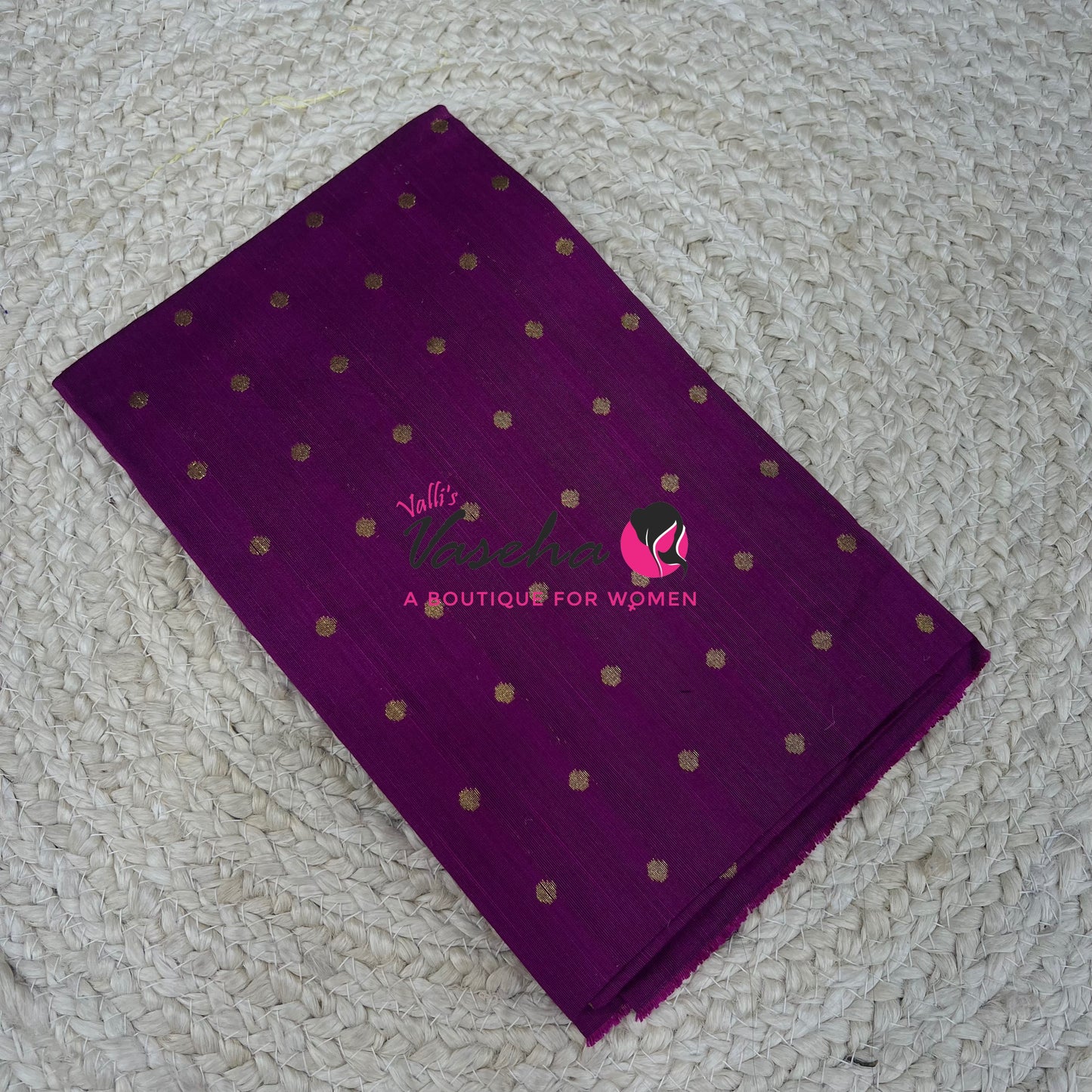 Blouse Bit - Semi Raw Round Zari -Butta Design - 1mtr - VVBB001
