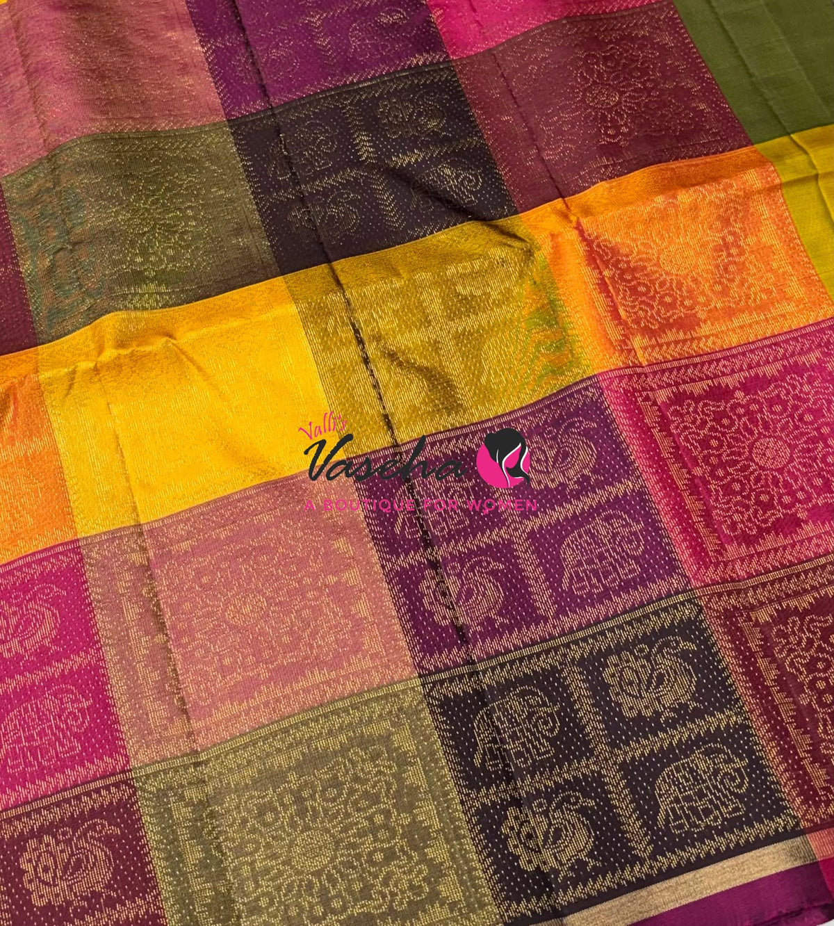 Pure Soft Silk Saree - Partly Pallu -  Half & Half Saree - VVPSS088