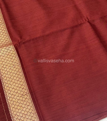 Banarasi - Heritage Silk - Semi Kathan Silk - Dark Brown Shade - VVBHS007