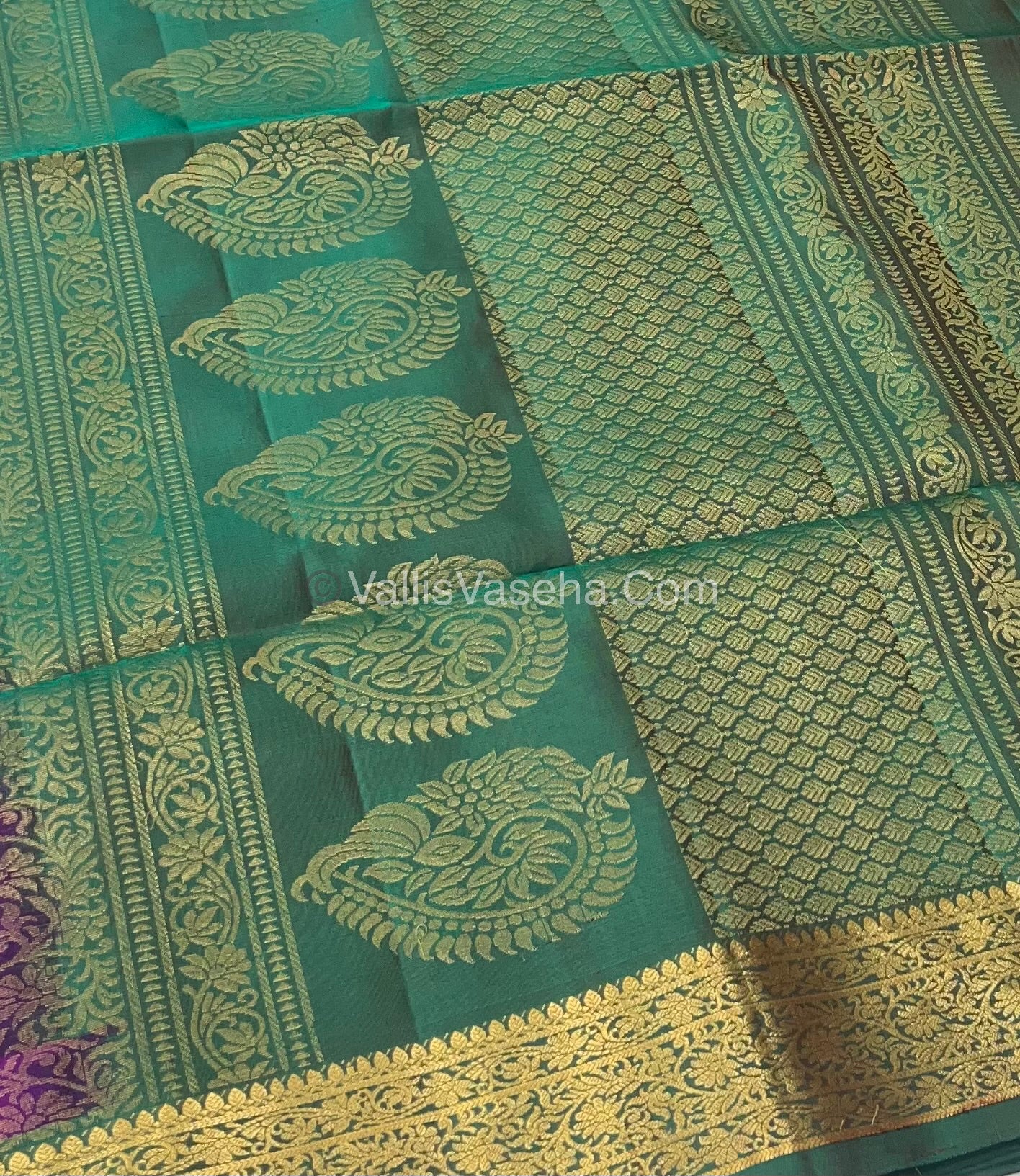 Pure Soft Silk Saree - Kanchi Border - Velum & Mayilum - Purplish Pink & Green Combo - VVPSS046