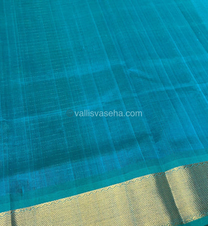 Pure Silk Cotton Saree - Mayil & Chakkaram Design - Brown With Blue Shade   -VVMC002