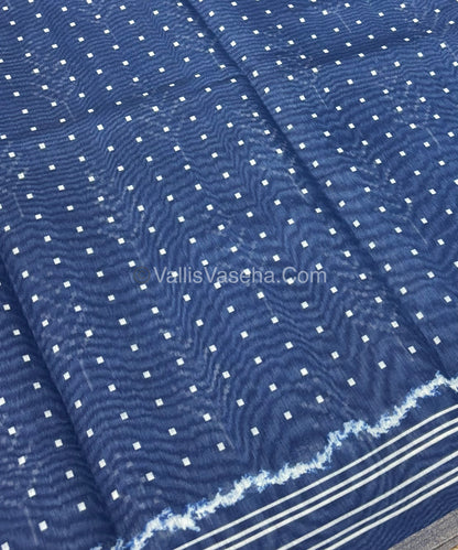 Semi Chanderi Saree - Blue Shade - VVSCS007