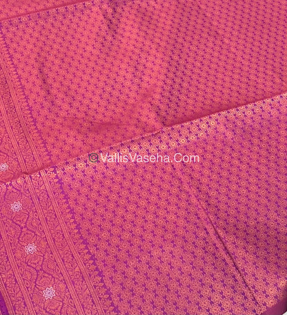Semi Soft Silk - Border Butta  - Purplish Pink Shade -VVSSS010