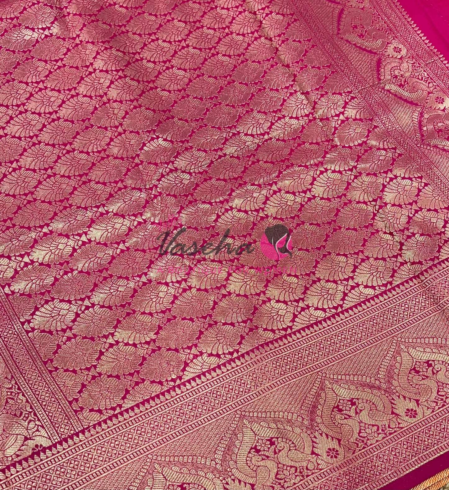 Semi Soft Silk - Orange With Pink- VVSSS036