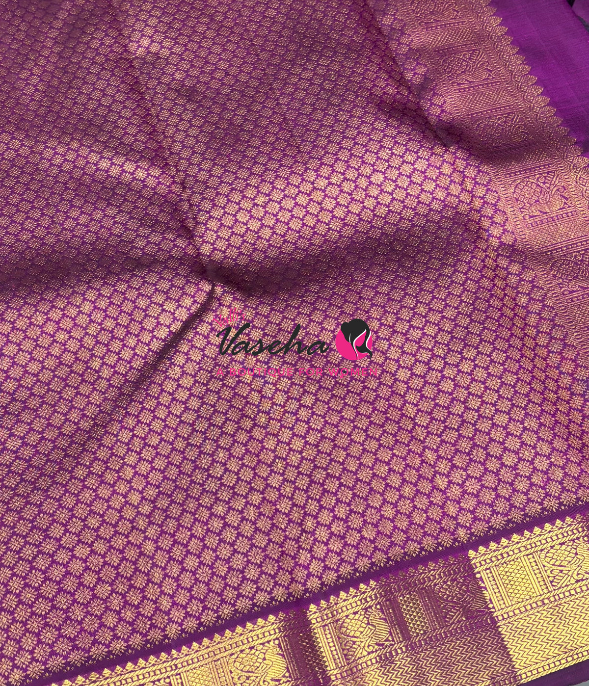 Pure Kanchipuram Silk Saree - Purple Shade - VVPS025
