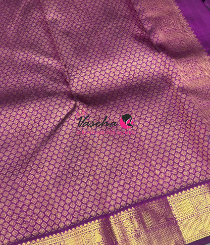 Pure Kanchipuram Silk Saree - Purple Shade - VVPS025