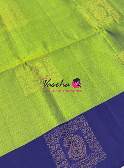 Pure  Soft Silk Saree - Green & Blue  - VVPSS091