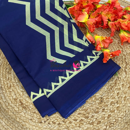 Pure Soft Mul Mul Cotton Sarees - Hand Block Prints - VVMMC011
