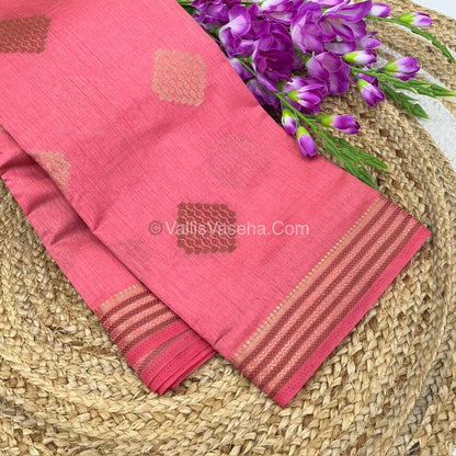 Semi Tussar Silk Saree -  Light  Peach shade - VVSTS016