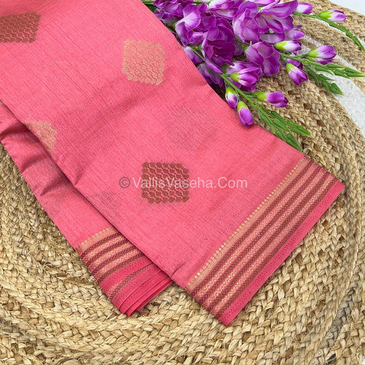 Semi Tussar Silk Saree -  Light  Peach shade - VVSTS016